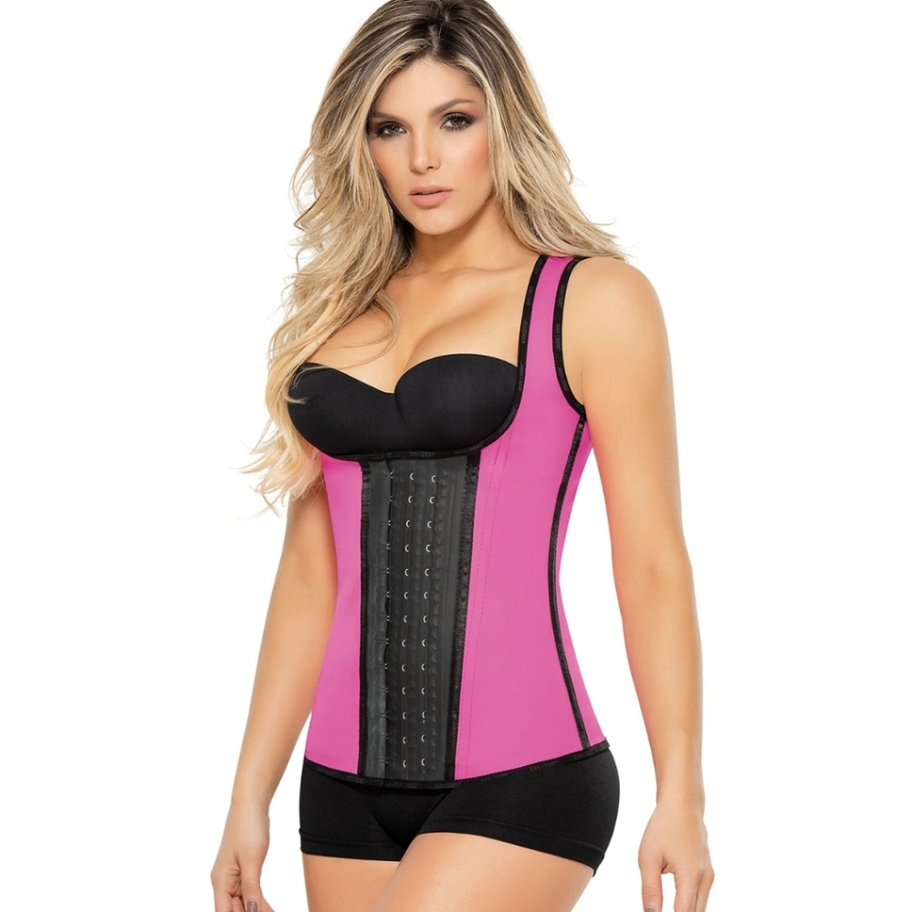 Ann Chery 2022 Pink 3 Hooks Fajas Latex Vest Waist